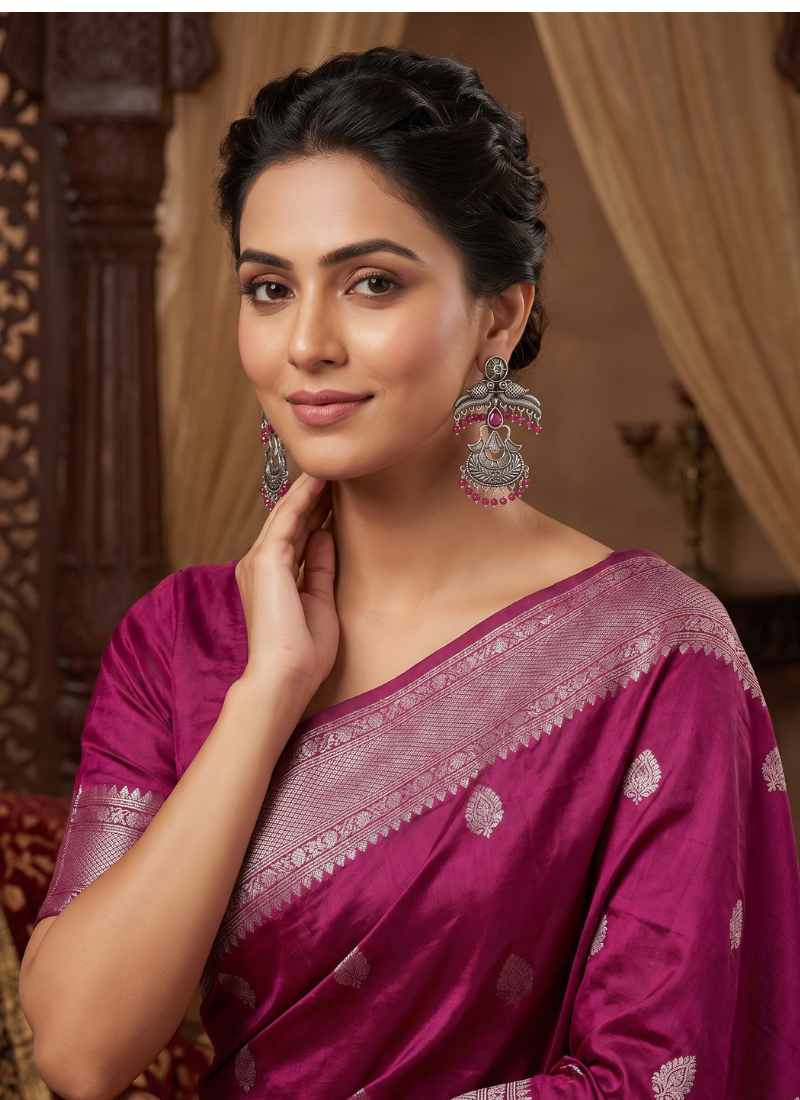 Seevee Fashion Silver Plated Kundan Stone And Beads Bird Dangler Earrings for Women
