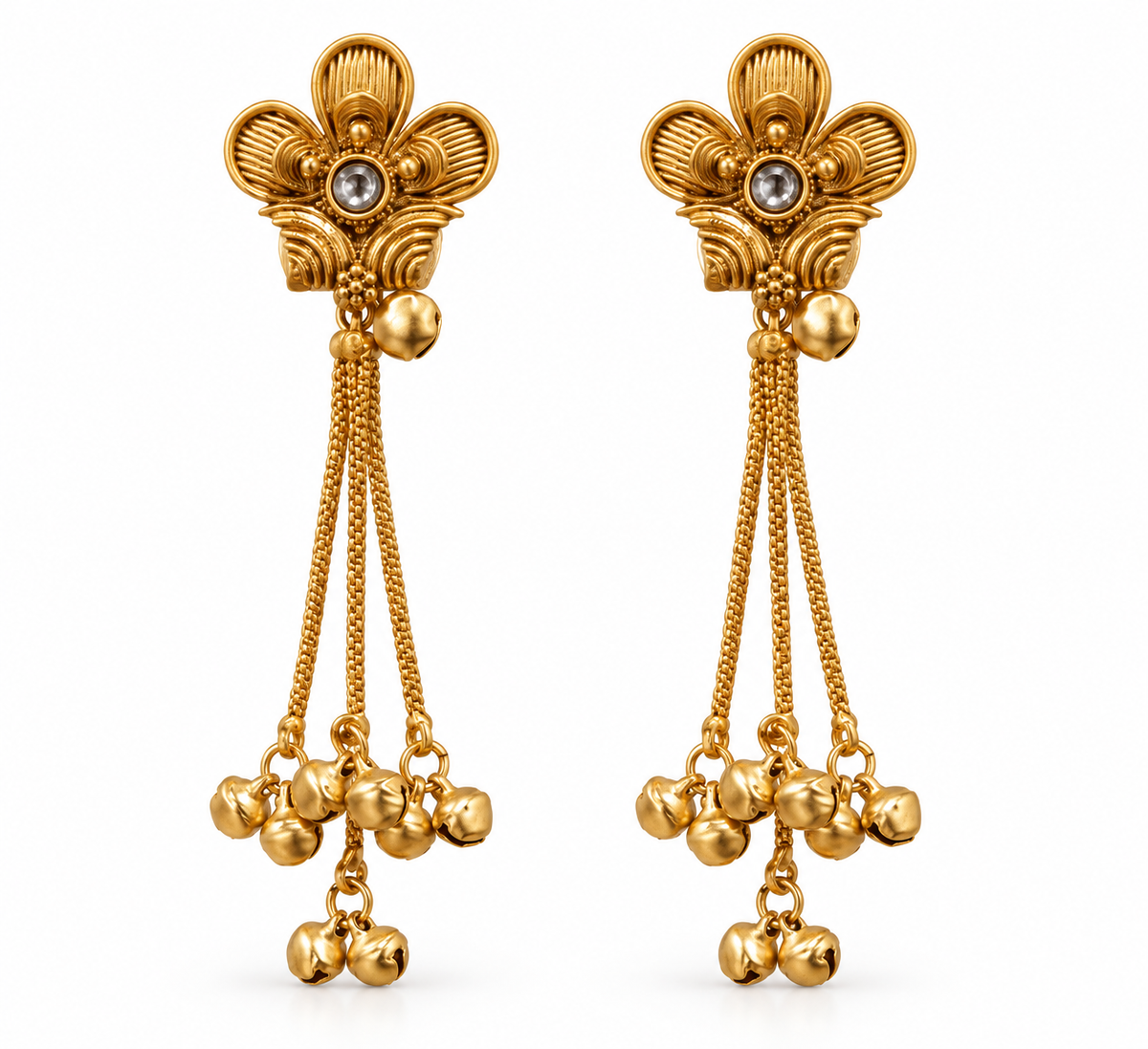 Seevee Fashion Gold Plated Pota Stone kashmiri Earrings for Women