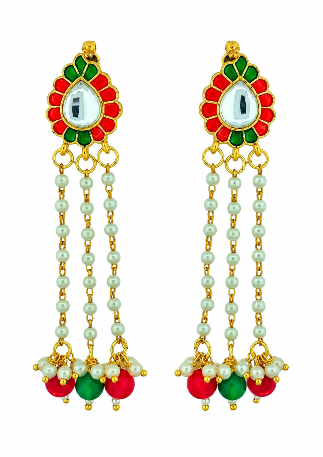 Seevee Fashion Gold Plated Long Tassel Peacock Dangler Earrings