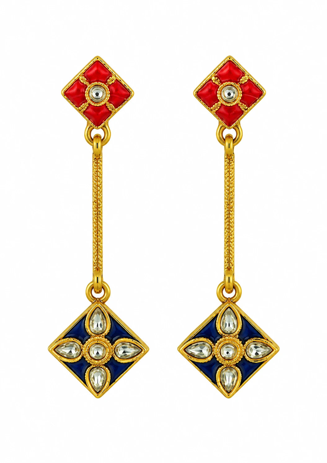 Seevee Fashion Gold Plated Austrian Stone Dangler Earrings