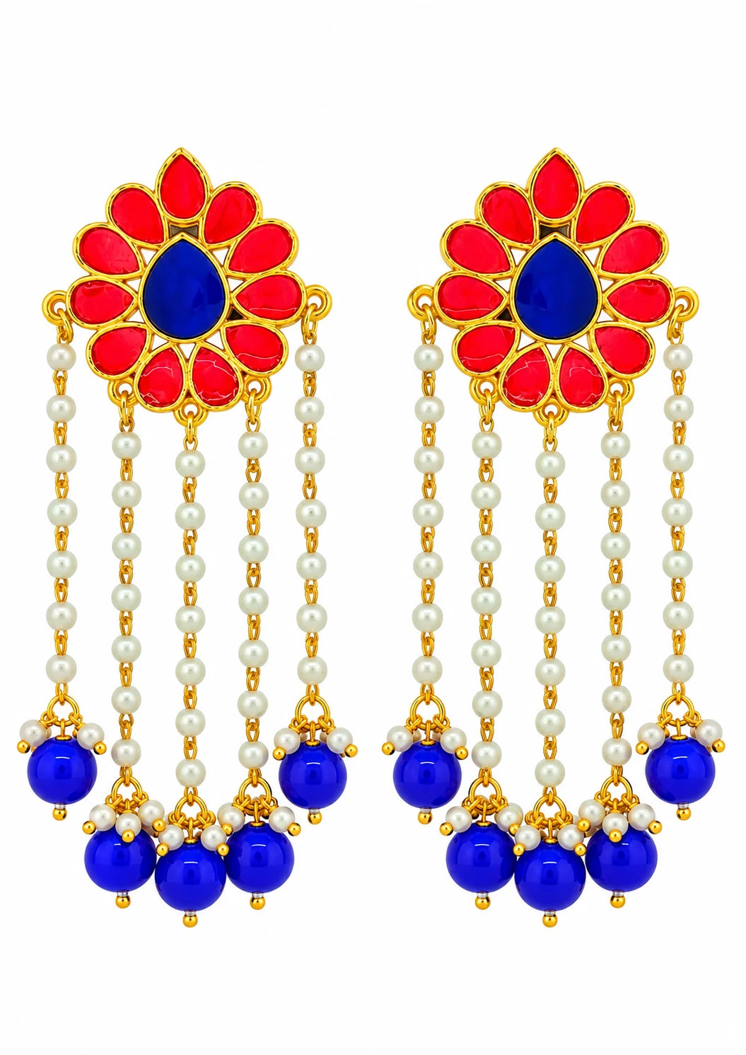 Seevee Fashion Gold Plated Long Tassel Dangler Earrings