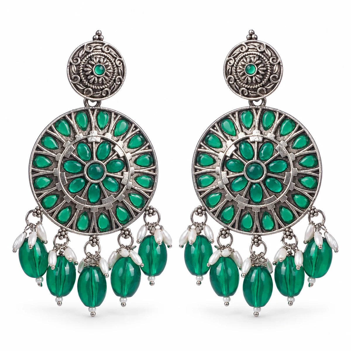 Seevee Fashion Oxidised Plated Dangler Earrings