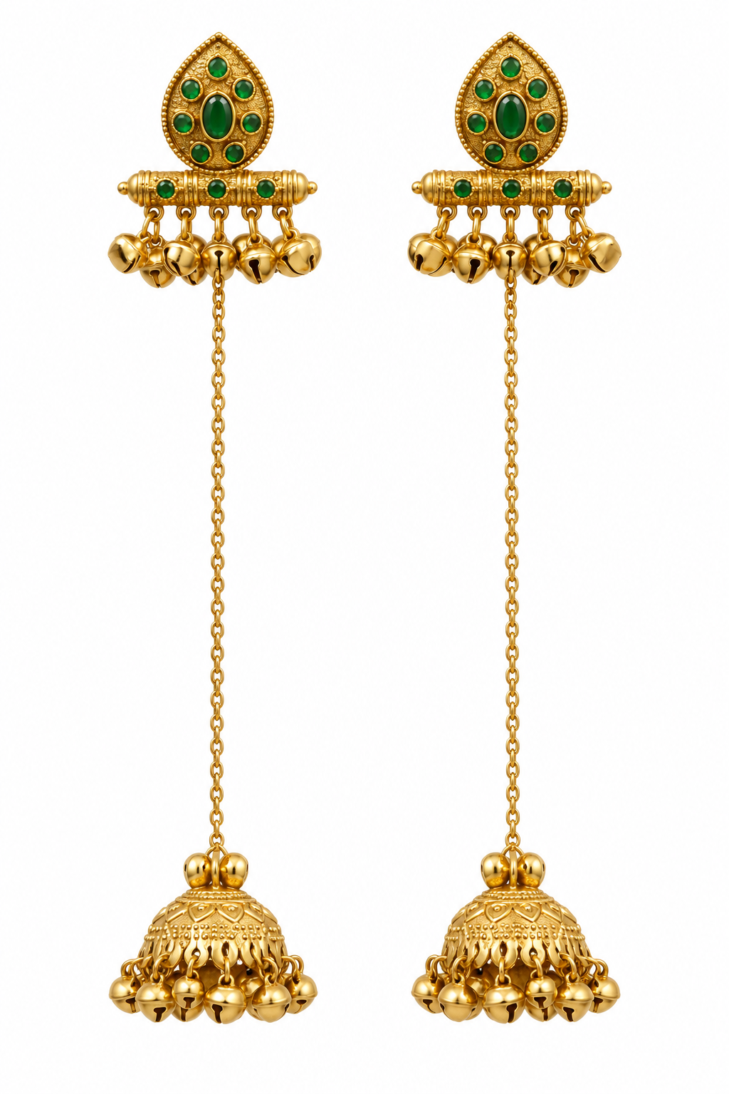 Seevee Fashion Gold Plated Pota Stone kashmiri Earrings for Women