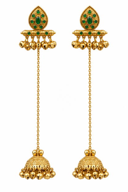 Seevee Fashion Gold Plated Pota Stone kashmiri Earrings for Women