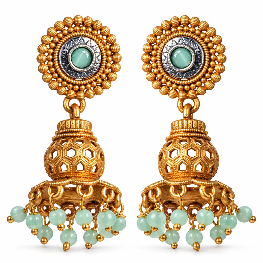 Seevee Fashion Gold Plated Matte Style Jhumki Earrings
