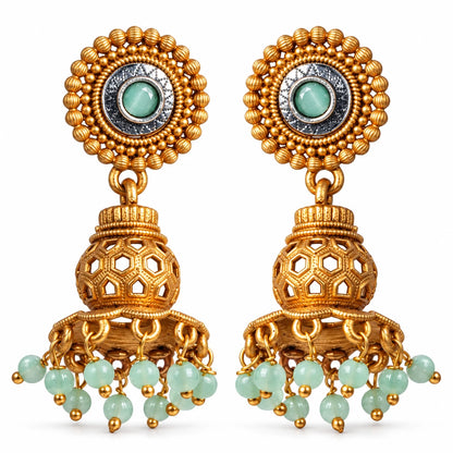 Seevee Fashion Gold Plated Matte Style Jhumki Earrings
