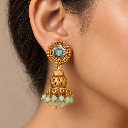 Seevee Fashion Gold Plated Matte Style Jhumki Earrings