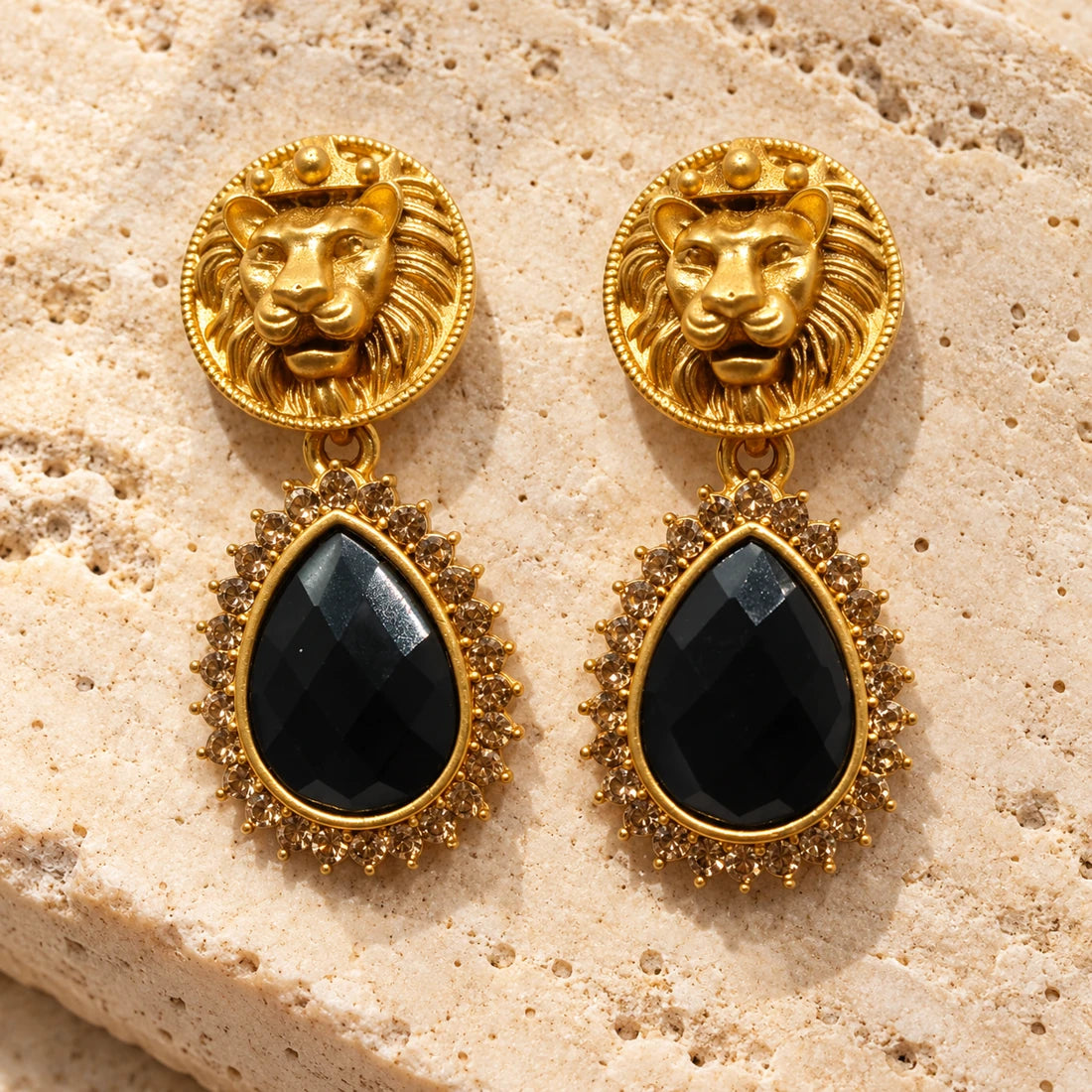 Seevee Fashion Gold Plated Lion Style Dangler Earrings