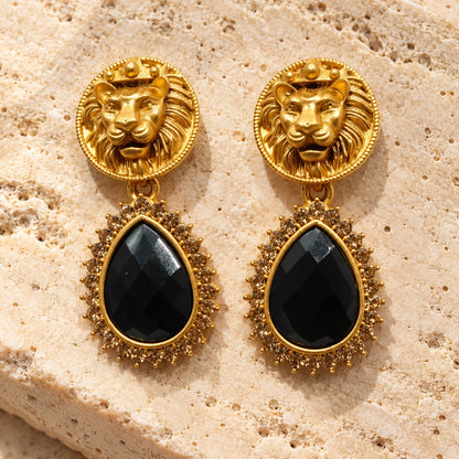 Seevee Fashion Gold Plated Lion Style Dangler Earrings