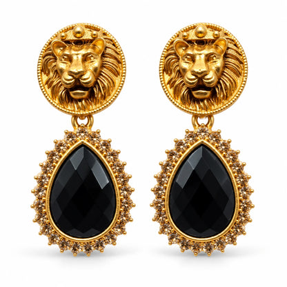 Seevee Fashion Gold Plated Lion Style Dangler Earrings