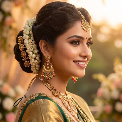 Seevee Fashion Gold Plated Kundan Stone Dangler kashmiri Earrings for Women