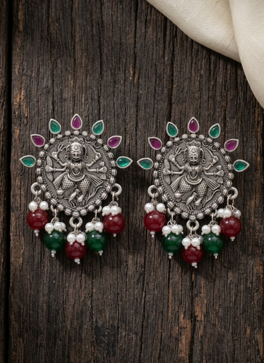 Seevee Fashion Silver Plated Kundan Stone Dangler Earrings for Women