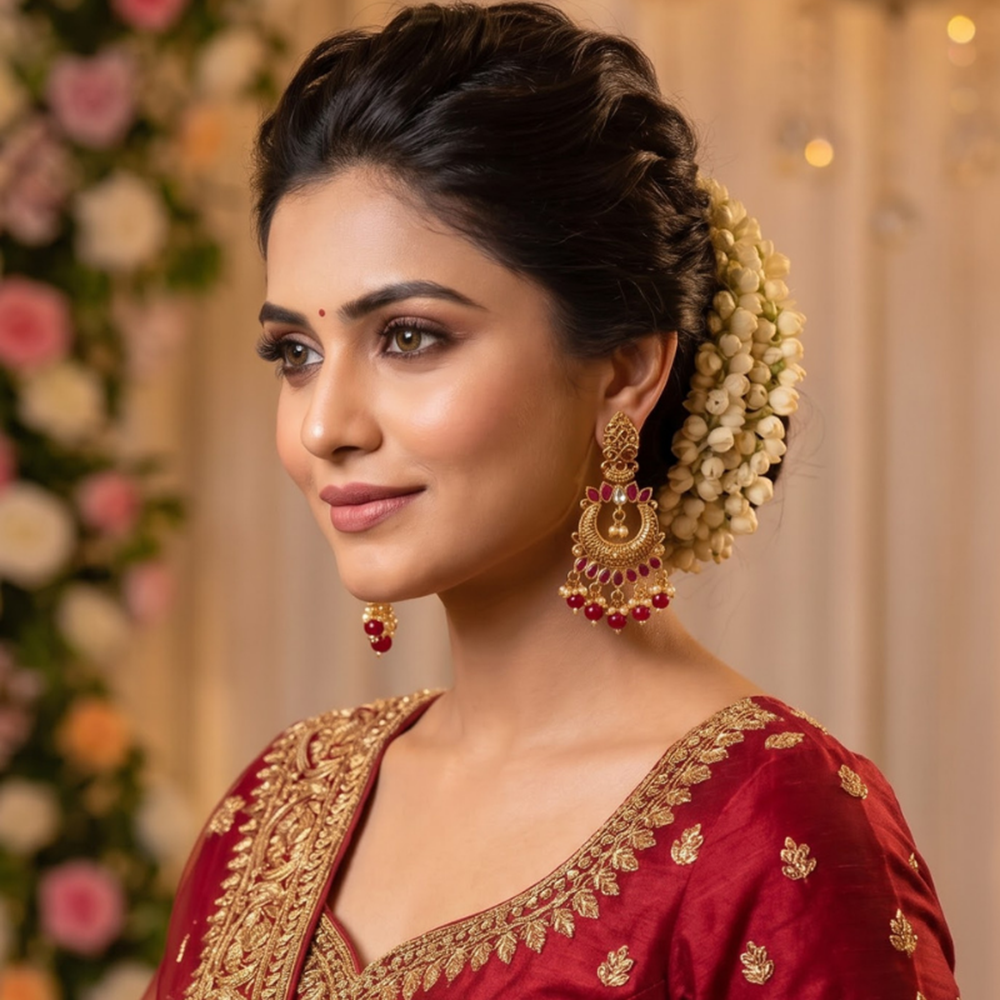 Seevee Fashion Gold Plated Kundan Stone Dangler kashmiri Earrings for Women