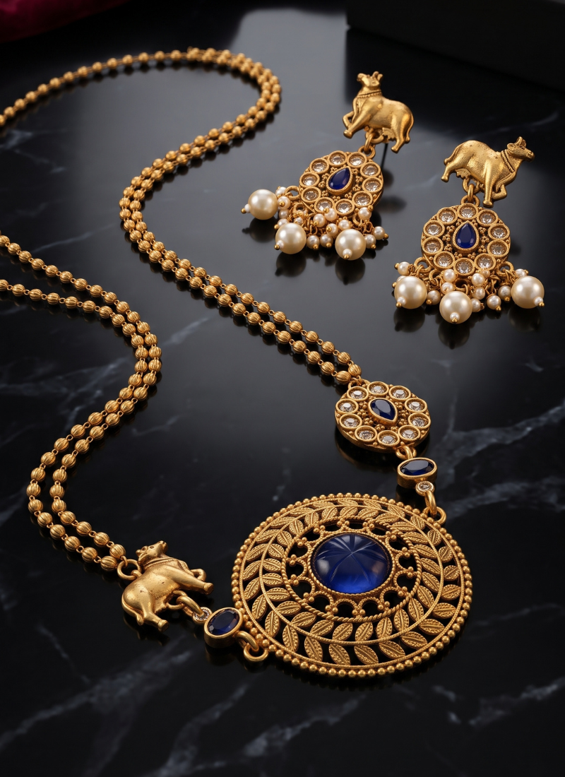 Seevee Fashion Gold Plated Kundan Stone Choker Necklace Set