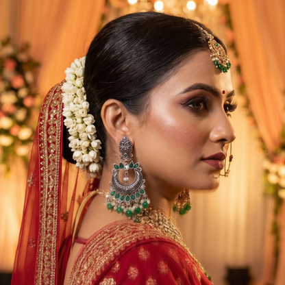 Seevee Fashion Oxidised Plated Kundan Stone Dangler kashmiri Earrings for Women