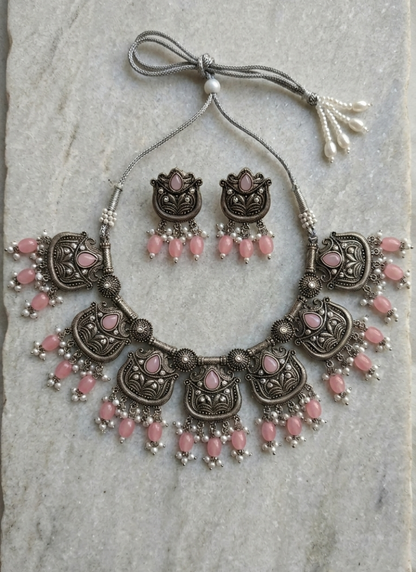 Seevee Fashion Oxidised Plated Choker Necklace