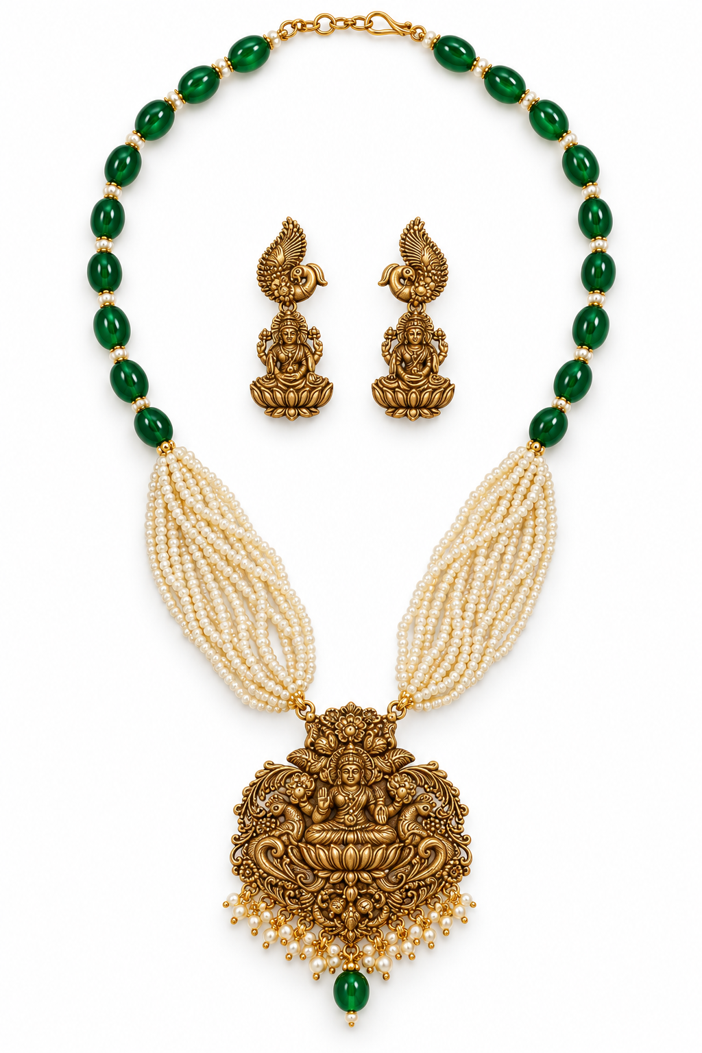 Seevee Fashion Gold Plated Temple Long Necklace Set