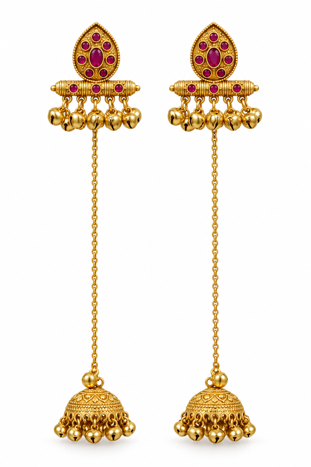 Seevee Fashion Gold Plated Pota Stone kashmiri Earrings for Women