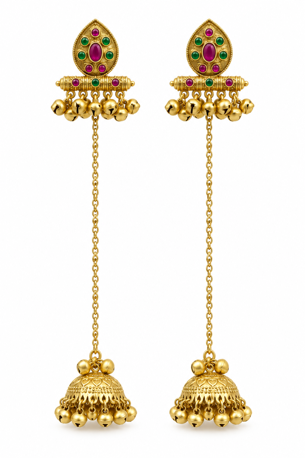 Seevee Fashion Gold Plated Pota Stone kashmiri Earrings for Women