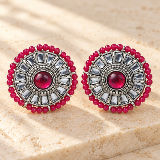 Seevee Fashion Oxidised Plated Stylsih Stud Earrings