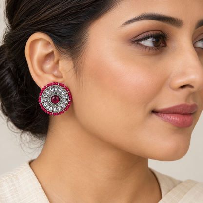 Seevee Fashion Oxidised Plated Stylsih Stud Earrings