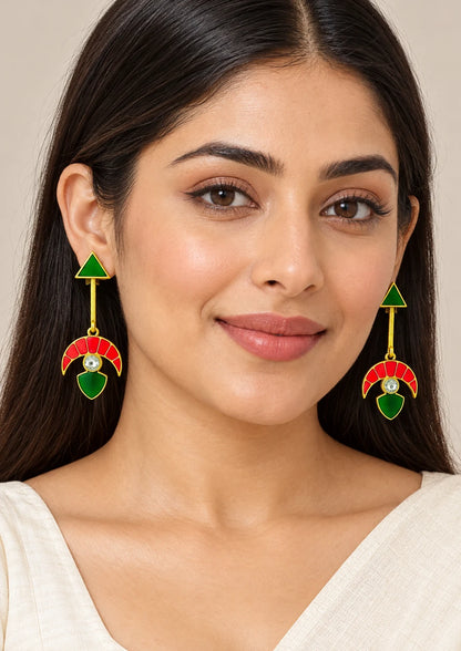 Seevee Fashion Gold Plated Funky Dangler Earrings