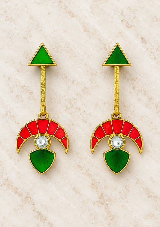 Seevee Fashion Gold Plated Funky Dangler Earrings