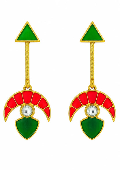 Seevee Fashion Gold Plated Funky Dangler Earrings