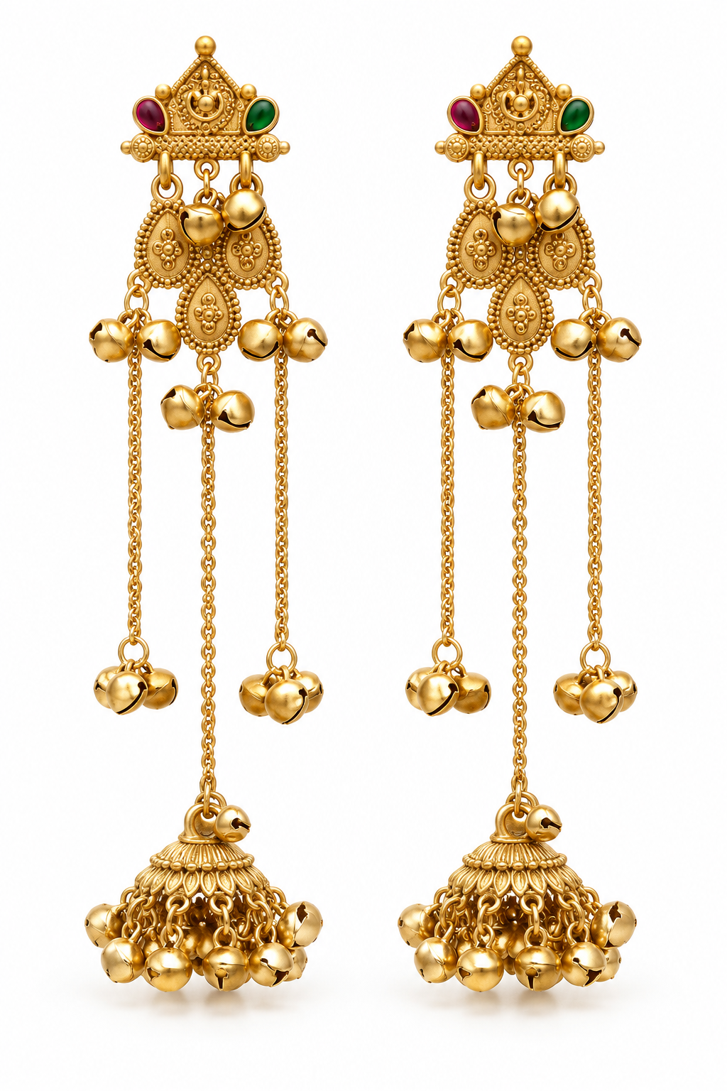 Seevee Fashion Gold Plated Pota Stone kashmiri Earrings for Women