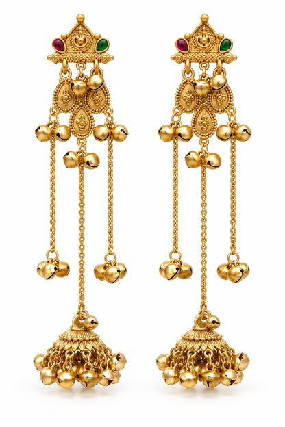 Seevee Fashion Gold Plated Pota Stone kashmiri Earrings for Women
