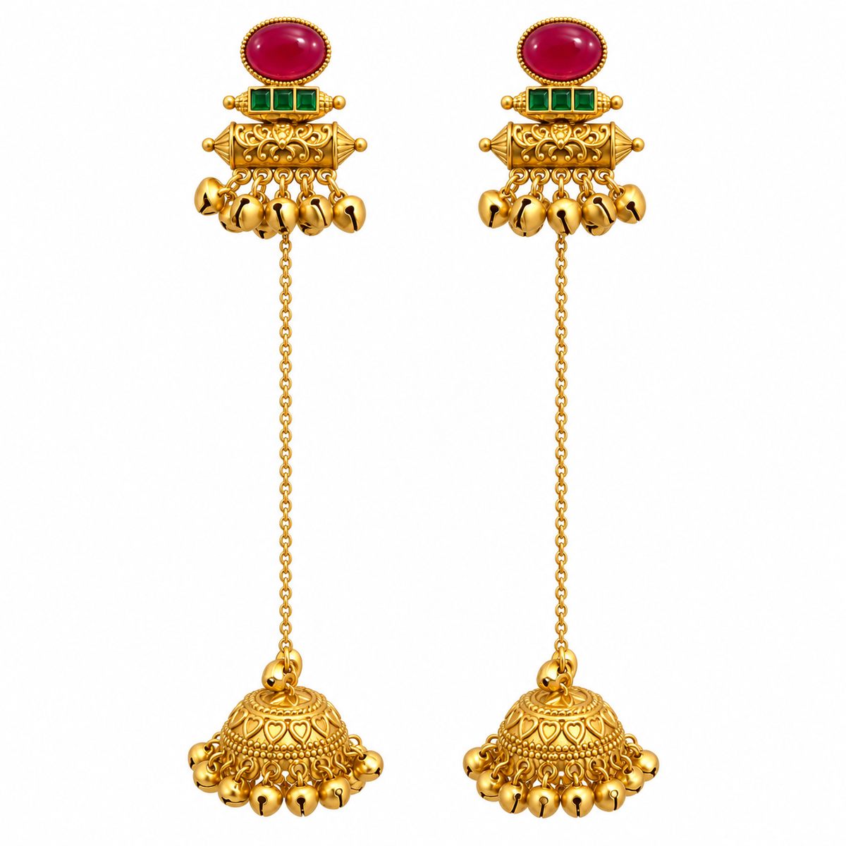 Seevee Fashion Gold Plated Pota Stone kashmiri Earrings for Women