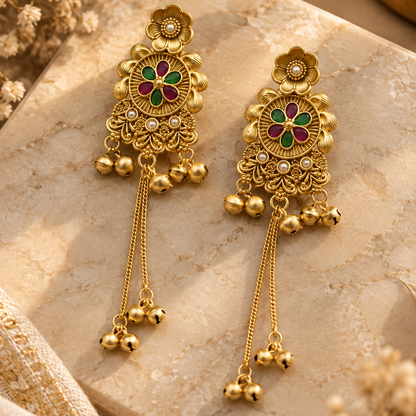 Seevee Fashion Gold Plated Kundan kashmiri Earrings for Women