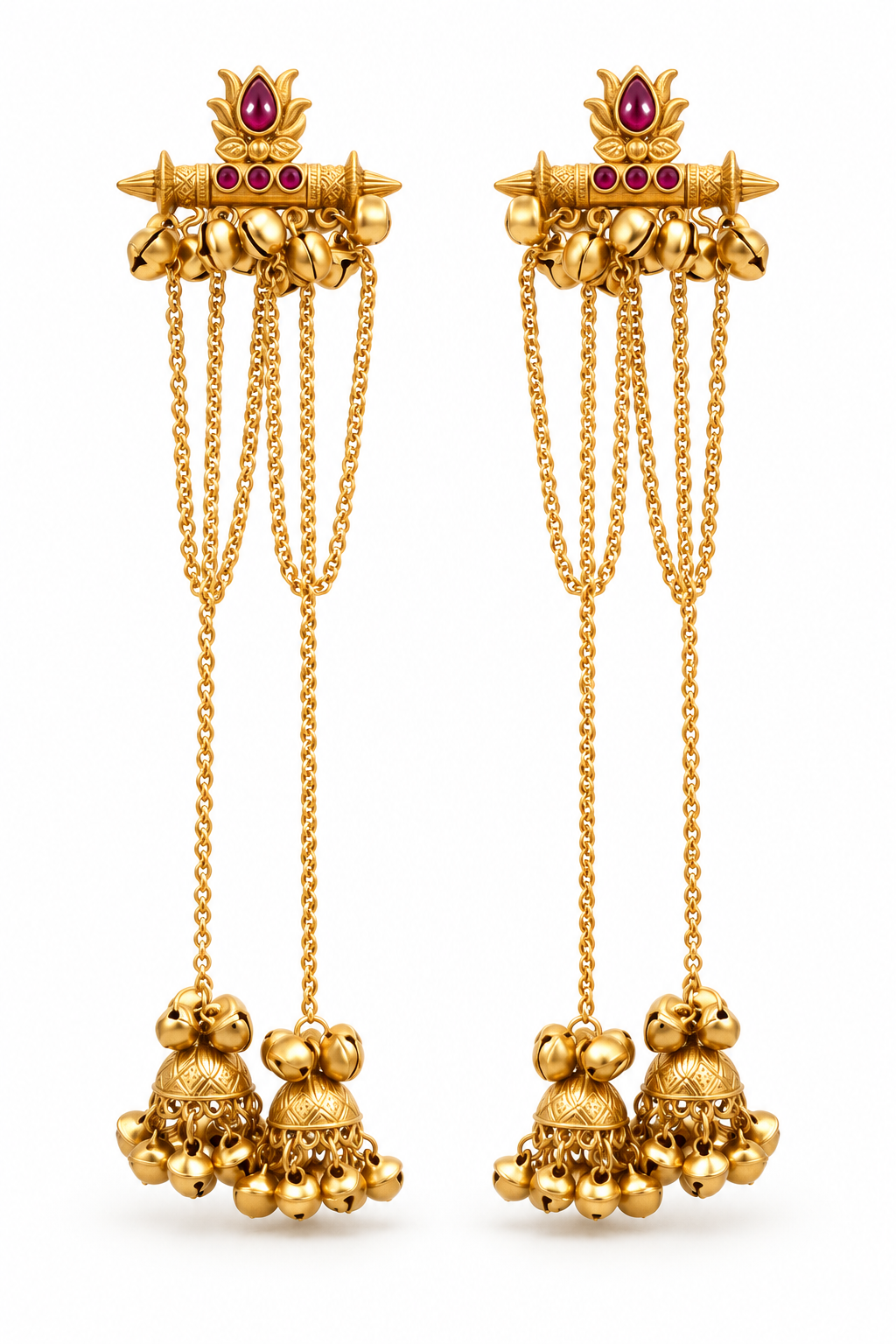 Seevee Fashion Gold Plated Pota Stone kashmiri Earrings for Women