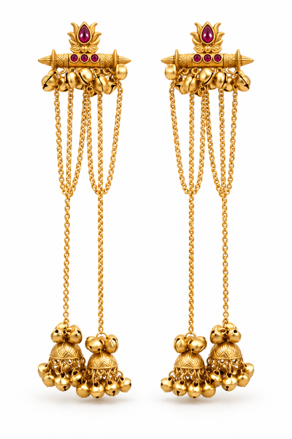 Seevee Fashion Gold Plated Pota Stone kashmiri Earrings for Women