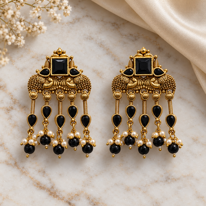 Seevee Fashion Gold Plated Kundan Stone Dangler Earrings for Women