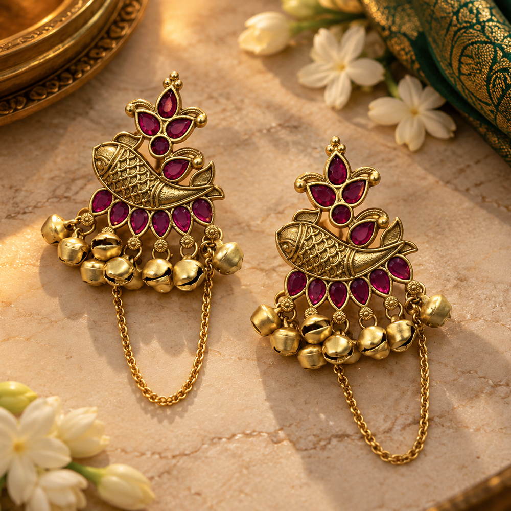 Seevee Fashion Gold Plated Kundan kashmiri Earrings for Women