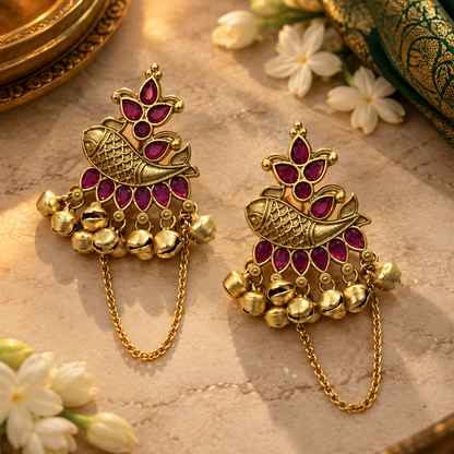 Seevee Fashion Gold Plated Kundan kashmiri Earrings for Women