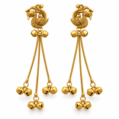 Seevee Fashion Gold Plated Peacock kashmiri Earrings for Women