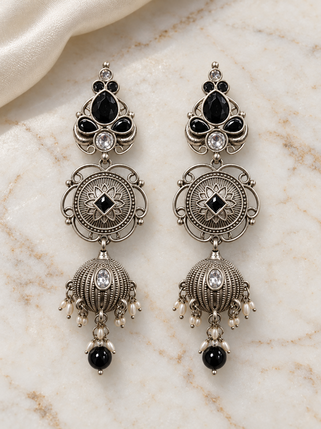Seevee Fashion Oxidised Plated Dangler Earrings