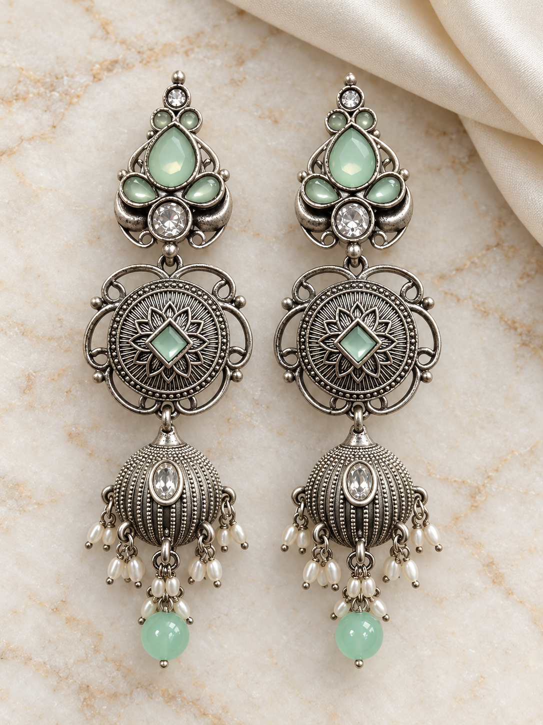 Seevee Fashion Oxidised Plated Dangler Earrings