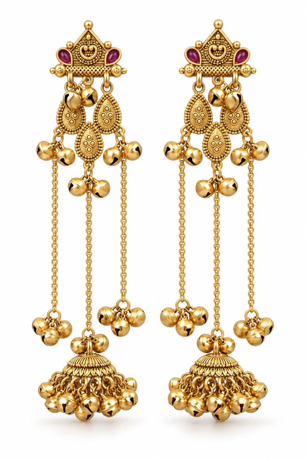 Seevee Fashion Gold Plated Pota Stone kashmiri Earrings for Women