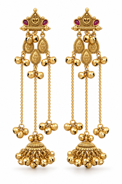 Seevee Fashion Gold Plated Pota Stone kashmiri Earrings for Women