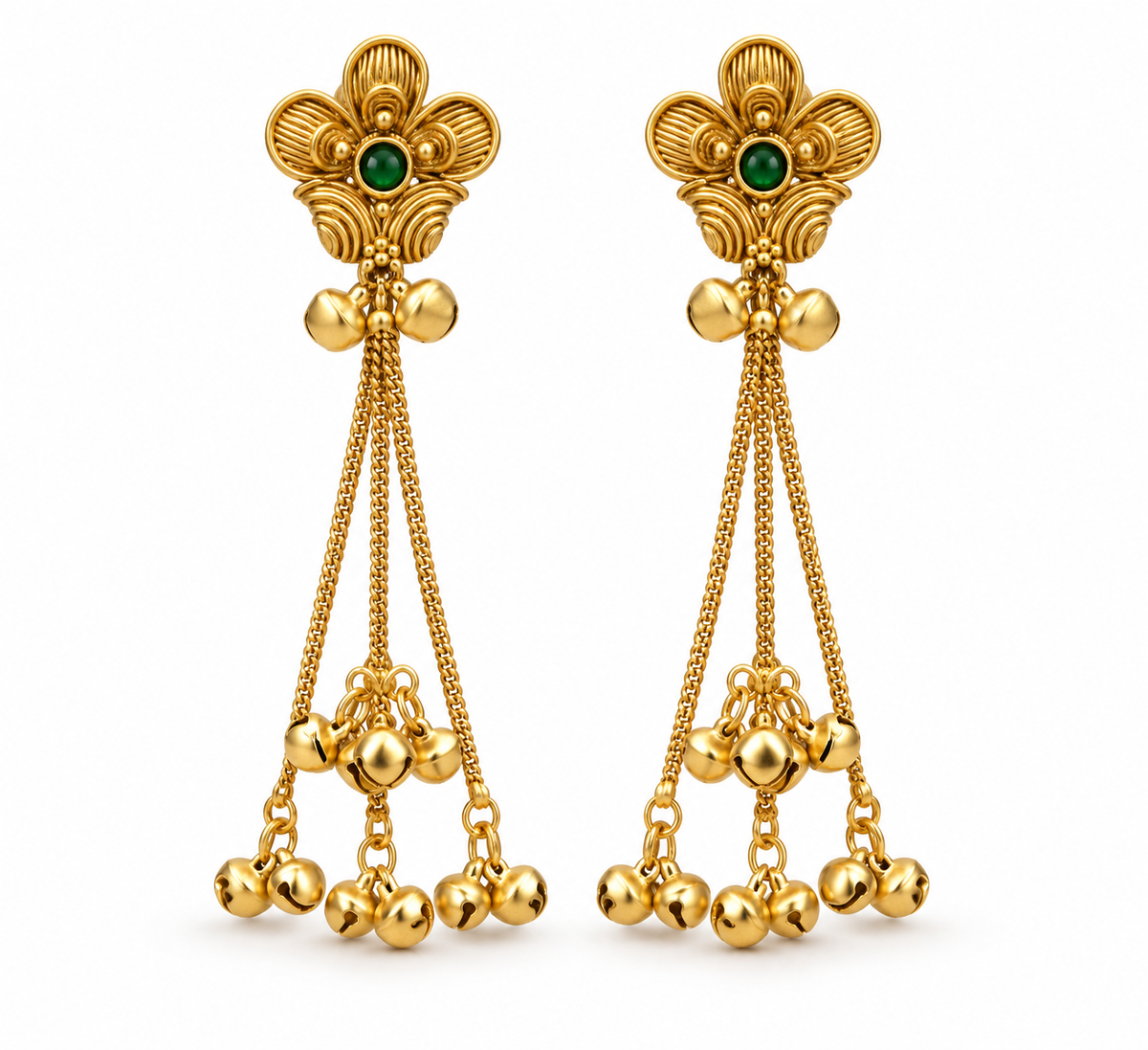 Seevee Fashion Gold Plated Pota Stone kashmiri Earrings for Women