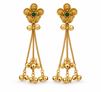 Seevee Fashion Gold Plated Pota Stone kashmiri Earrings for Women