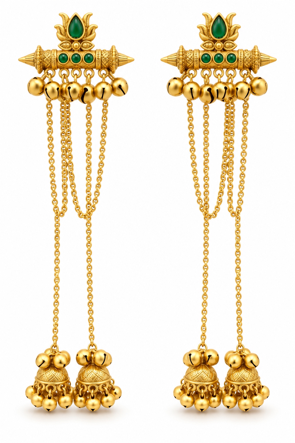 Seevee Fashion Gold Plated Pota Stone kashmiri Earrings for Women