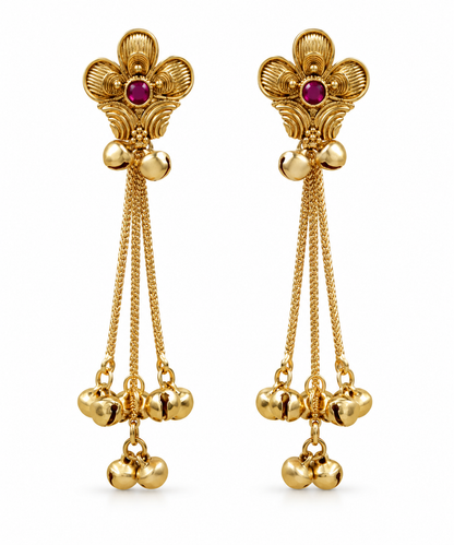 Seevee Fashion Gold Plated Pota Stone kashmiri Earrings for Women