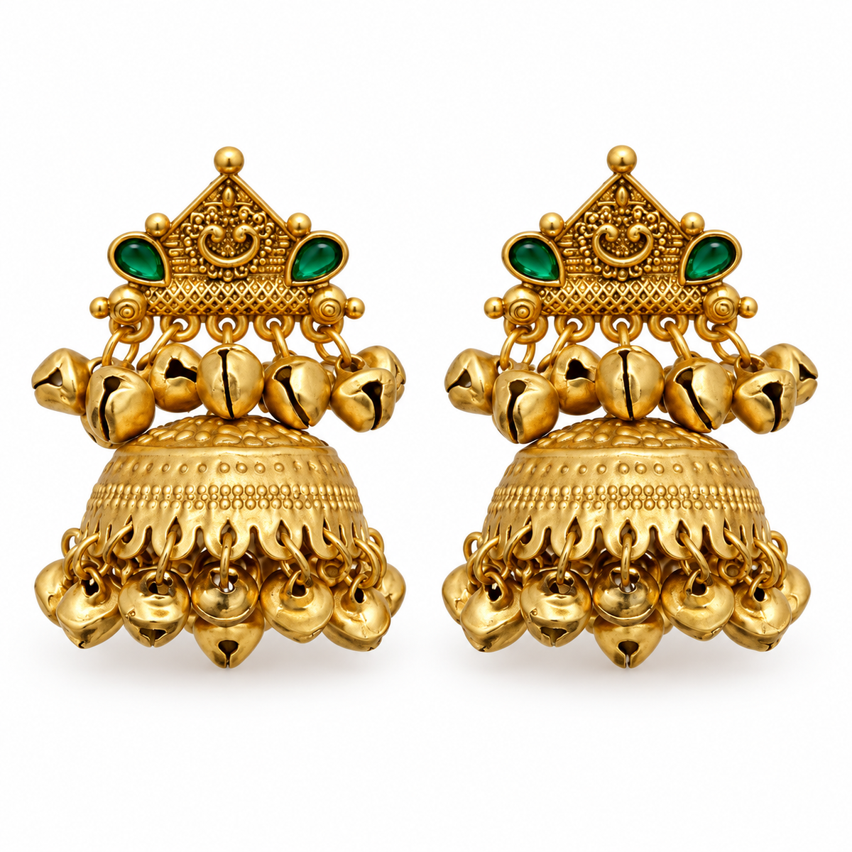 Seevee Fashion Gold Plated Pota Kundan Stone Jhumki Earrings
