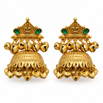 Seevee Fashion Gold Plated Pota Kundan Stone Jhumki Earrings