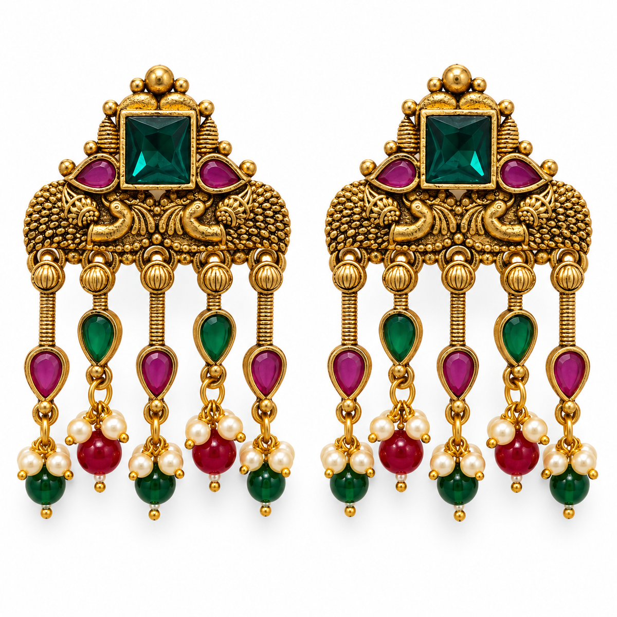 Seevee Fashion Gold Plated Kundan Stone Dangler Earrings for Women