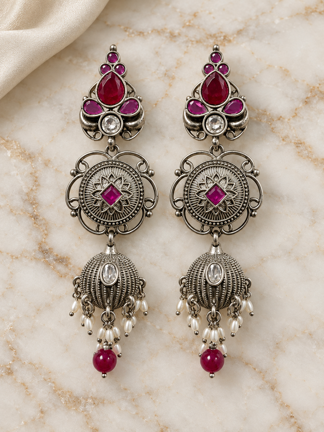 Seevee Fashion Oxidised Plated Dangler Earrings